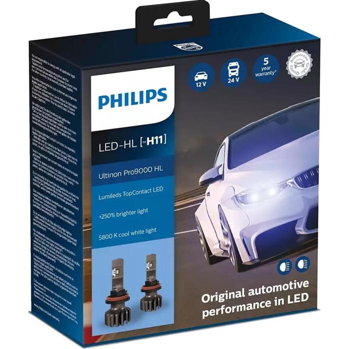 Лампа Philips H11 /H8/H16 12/24V-LED 5800K 15W Ultinon Pro9000 LED Fog, 2 шт, 11366U90CWX2 лампа philips h3 12 24v led pk22s 5800k 18w ultinon pro9000 hl led 2 шт 11336u90cwx2