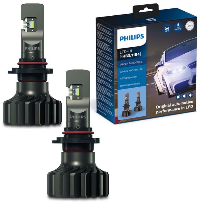 Лампа Philips HB3 /HB4 12/24V-LED 5800K 20W Ultinon Pro9000 HL LED, 2 шт, 11005U90CWX2 лампа philips h3 12 24v led pk22s 5800k 18w ultinon pro9000 hl led 2 шт 11336u90cwx2