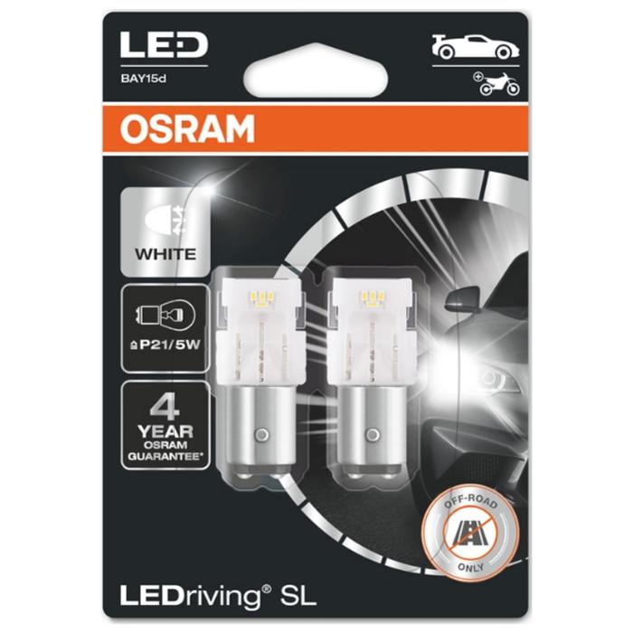 Лампа Osram P21/5W 12 В, LED 1.3/0.4W Amber LEDriving SL, блистер 2 шт, 7528DYP-02B лампа светодиодная osram 12 в w21w 3 0 вт red ledriving standart набор 2 шт