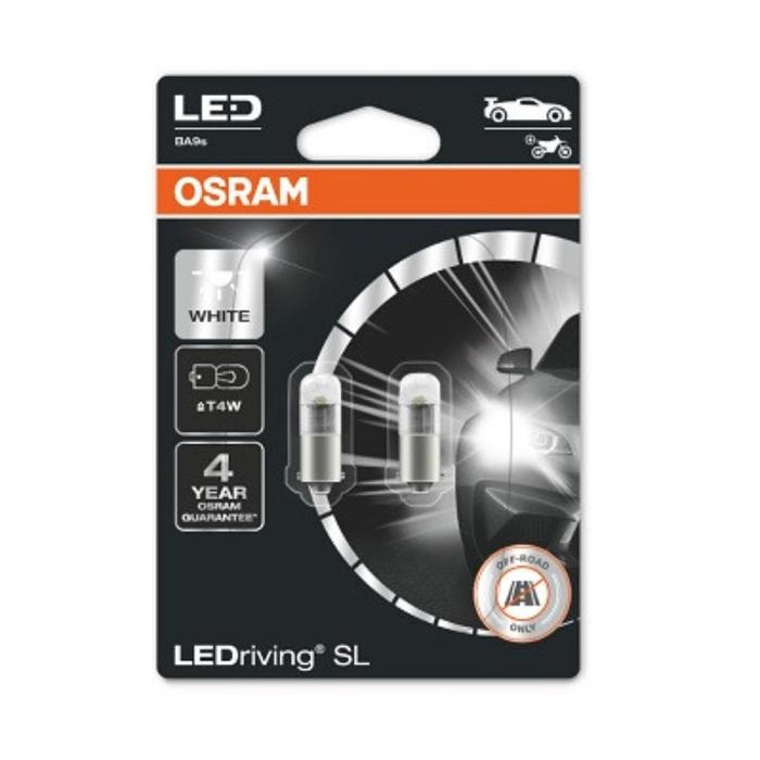 

Лампа Osram T4W 12 В, LED (BA9s) 6000K 0.8W Cool White LEDriving, блистер 2 шт 3893DWP-02B