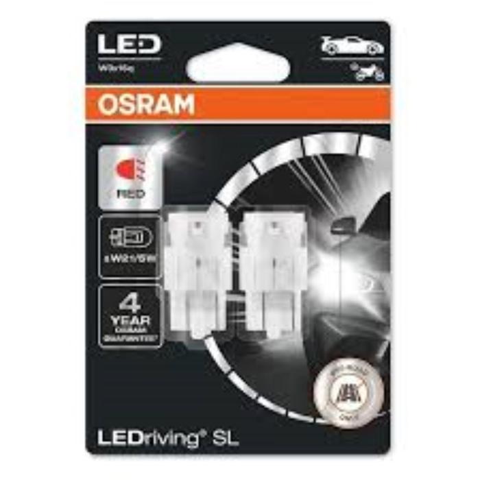 Лампа Osram W21/5W 12 В, LED (W3x16q) 1.7W Red LEDriving SL, блистер 2 шт 7515DRP-02B лампа автомобильная osram w21 5w w3x16q 12 в 21 5 вт