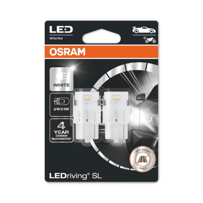 Лампа Osram W21W 12 В, LED 2,0W 6000K Cool White LEDriving SL, блистер 2 шт 7505DWP-02B лампа светодиодная osram 12 в w21w 3 0 вт red ledriving standart набор 2 шт