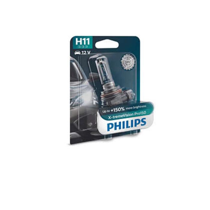 цена Лампа Philips H11 12 В, 55W (PGJ19-2)(+150%) X-treme Vision Pro150, блистер 1 шт, 12362XVPB1 68593