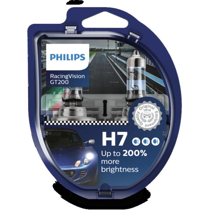 

Лампа Philips H7 12 В, 55W (PX26d) (+200% света) Racing Vision GT200 (2шт.) 12972RGTS2