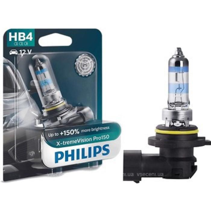 цена Лампа Philips HB4 12 В, 51W (+150% света) X-treme Vision Pro150, блистер 1 шт, 9006XVPB1