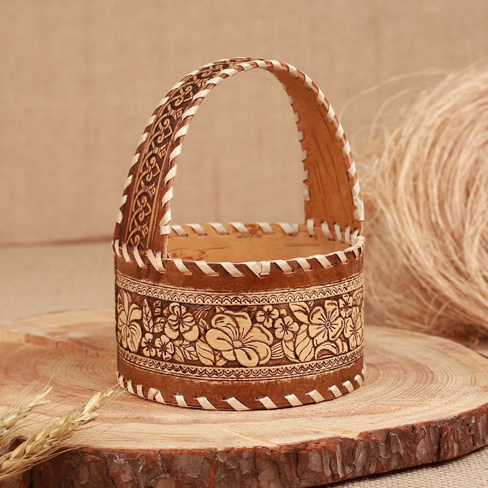 

Корзинка "Цветы", D - 22,5 см; H (с ручкой) - 17 см; H бортика - 6,5 см