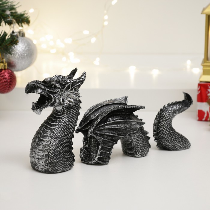 

Фигура "Дракон" 25х12х8см, серый