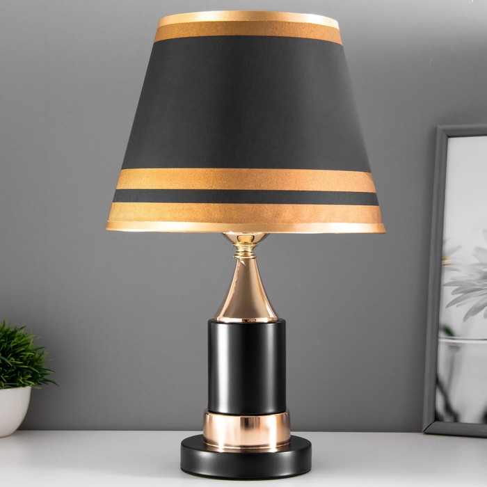 Настольная лампа Лайма Е27 40Вт черно-золотой 25х24х41 см RISALUX