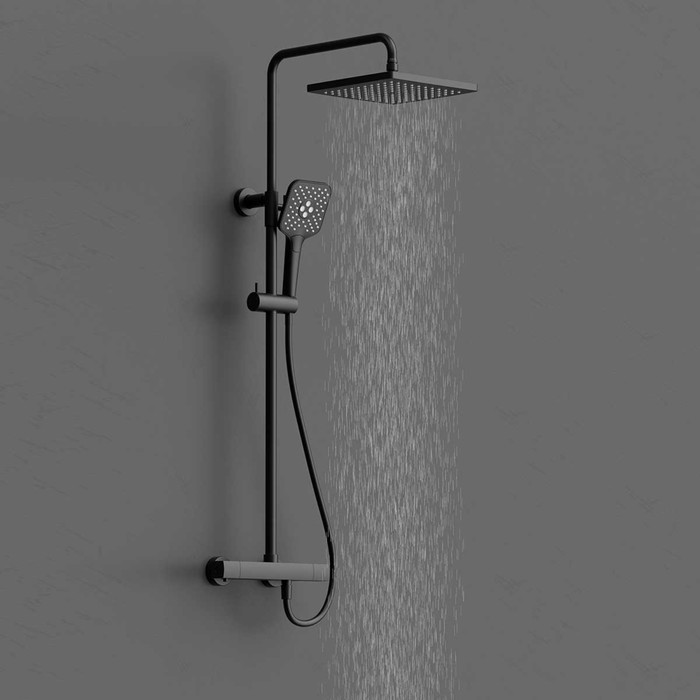 

Душевая система Vincea Next VSFS-1N0TMB, термостат, тропический душ, душевой набор, черный 1001400