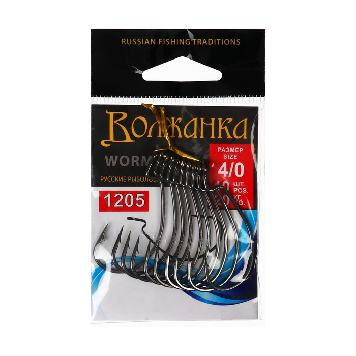 

Крючки Volzhanka Worm Hook № 4/0, 10 шт