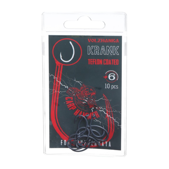 

Крючок карповый Volzhanka Krank Teflon №6 10 штук