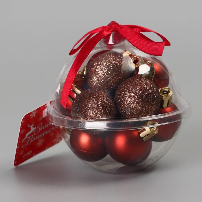 фото Набор шаров пластик d-3 см, 12 шт "шедар" грация, зимнее волшебство