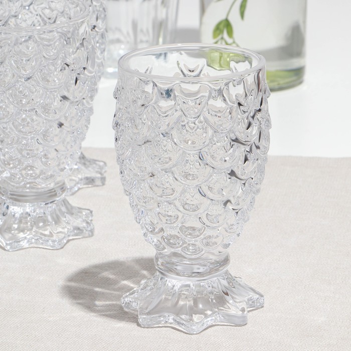 

Набор стаканов на ножке «Ананас», стеклянный, d=7 см, h=13 см, 222 мл, 6 шт