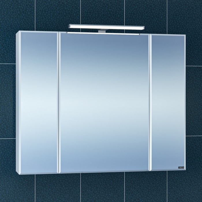 Зеркало-шкаф СаНта «Стандарт 90», с подсветкой, цвет белый зеркальный шкаф санта стандарт 70 с подсветкой белый