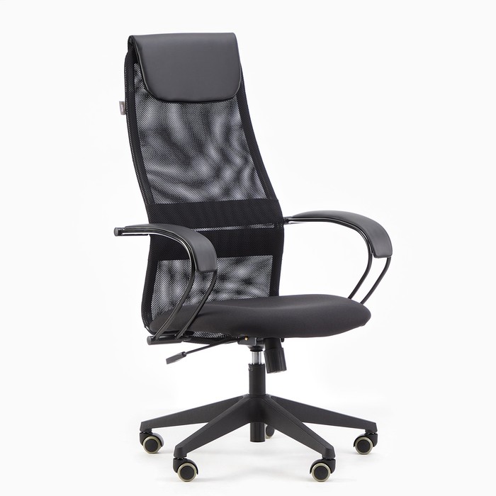 Кресло руководителя Бюрократ CH-607 черный, сетка/ткань, пластик кресло руководителя бюрократ черный экокожа сетка ch 808axsn lbl tw 11