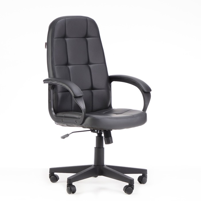 Кресло руководителя Бюрократ CH 002 черный, экокожа, пластик кресло руководителя бюрократ ch 607 черный сетка ткань пластик