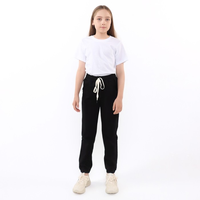 фото Брюки спортивные для девочек, цвет чёрный, рост 158 см oscar hit