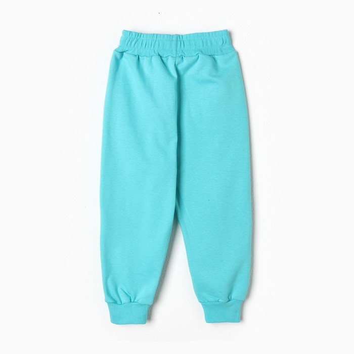 фото Брюки спортивные для девочек, цвет бирюзовый, рост 116-122 см oscar hit