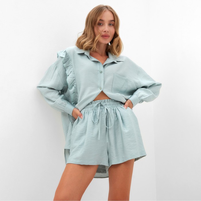 

Костюм женский (блузка, шорты) MINAKU: Casual Collection цвет зеленый , р-р 48