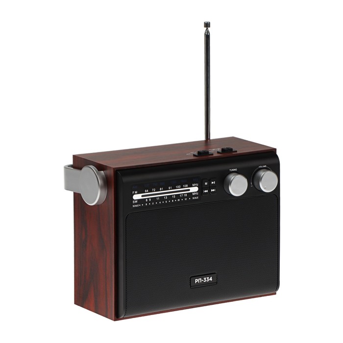 

Радиоприёмник "Сигнал РП-334", УКВ 64-108 МГц, 1800 мАч, USB, SD, AUX, дерево