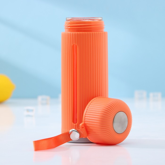 фото Бутылка для воды стеклянная «успех», 500 мл, 7,2×21 см, цвет оранжевый