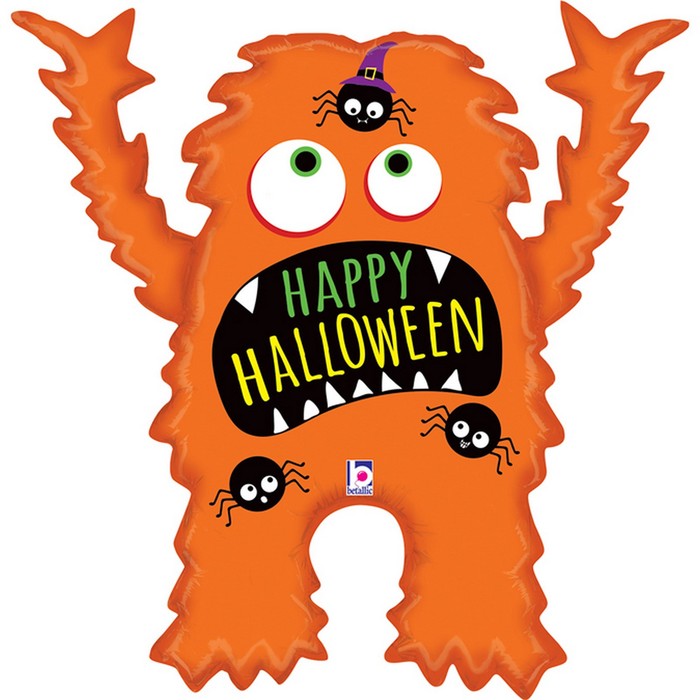 Шар фольгированный 37 «Монстр на Хэллоуин», фигура, цвет оранжевый