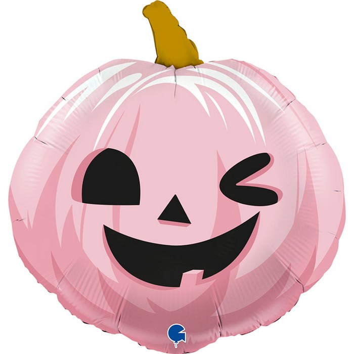 Шар фольгированный 22 «Тыква на Хэллоуин», фигура, цвет розовый