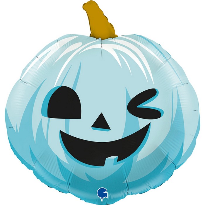 Шар фольгированный 22 «Тыква на Хэллоуин», фигура, цвет голубой