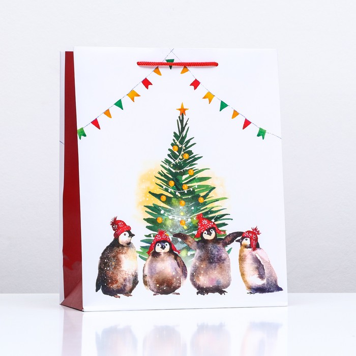 Пакет подарочный Пингвинёнок , 26 х 32 х 12 см пакет подарочный новогодние принадлежности 26 х 32 х 12 см