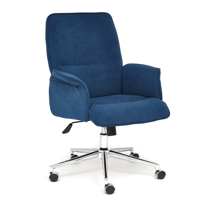 Кресло руководителя YORK флок, синий, 32 кресло руководителя milan хром флок серый 29