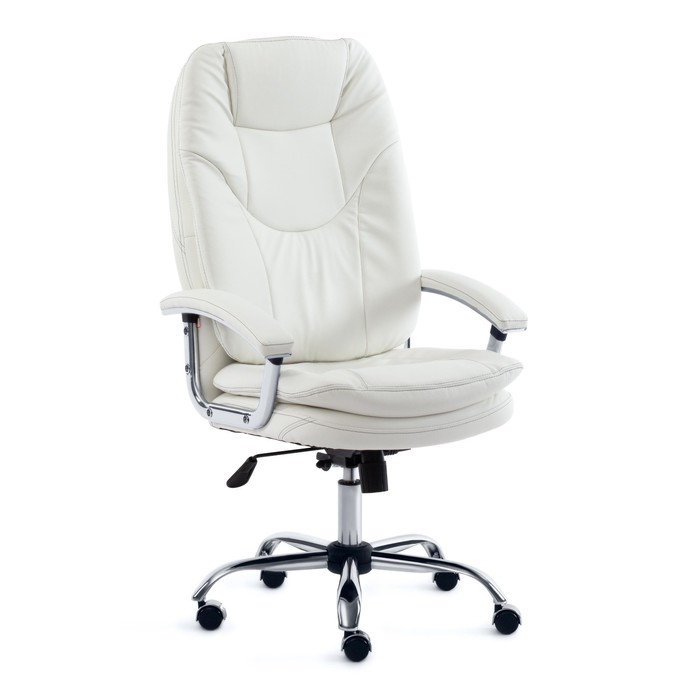 Кресло руководителя SOFTY LUX экокожа, белый, 36-01 кресло руководителя softy lux флок коричневый 6