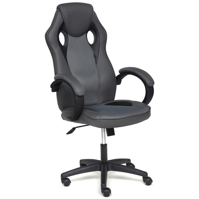 Кресло для геймеров RACER GT new экокожа/ткань, металлик/серый, 36/12 кресло для геймеров knight titan чёрный красный