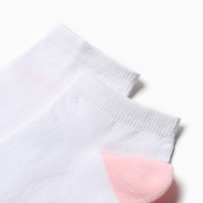 фото Носки женские укороченные, цвет белый/розовый, размер 23 (35-37) milv