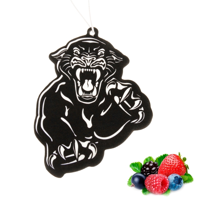 Ароматизатор в авто серия Черно-белые "Пантера", ягодный микс