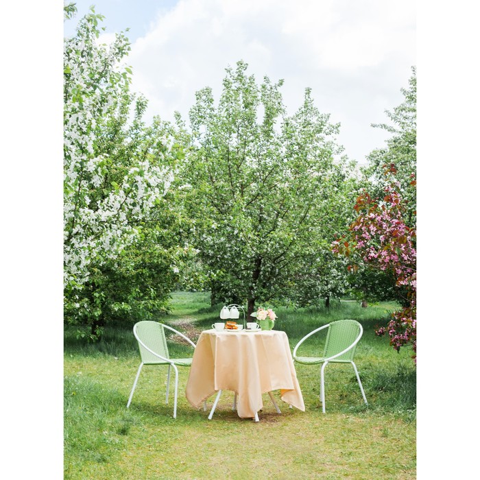 Набор: стол, размер 69 х 69 х 71 см, 2 стула, размер 65 х 56 х 78 см, до 80 кг, цвет зелёный