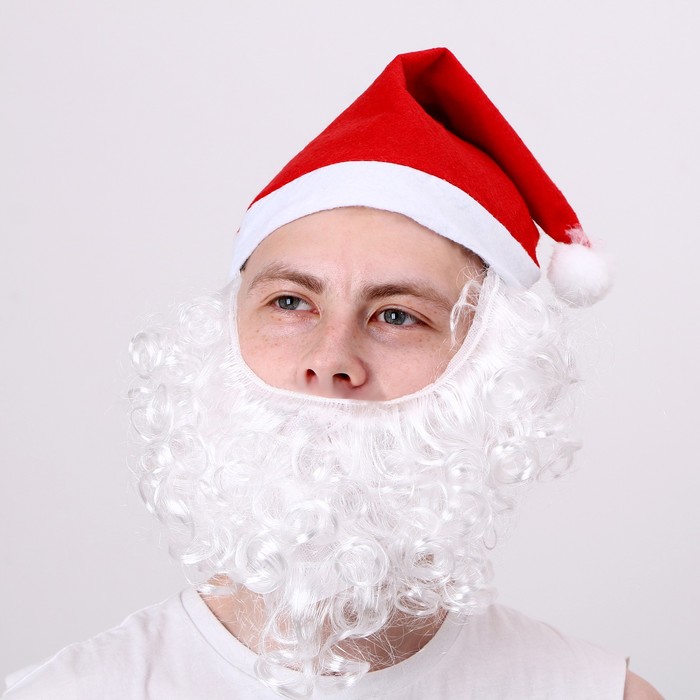 Колпак с бородой «Дед мороз» цена и фото
