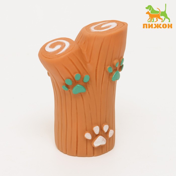 Игрушка пищащая Ветка с лапками для собак, 9 см, коричневая игрушка пищащая гантель с лапками для собак 13 см зелёная