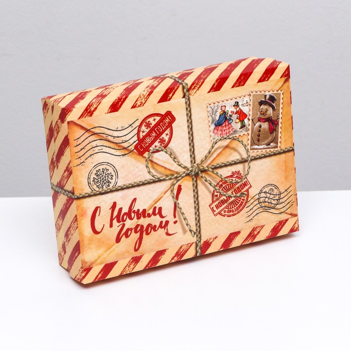 подарочная коробка почта деда мороза 15 5 х 12 х 8 см Подарочная коробка сборная Почта, 21 х 15 х 5,7 см