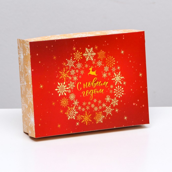 Подарочная коробка сборная Зимняя сказка, 16,5 х 12,5 х 5,2 см