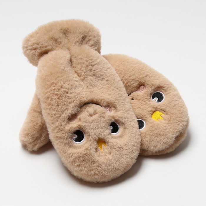 

Варежки подростковые на иск.меху MINAKU Корона 19 см коричневый