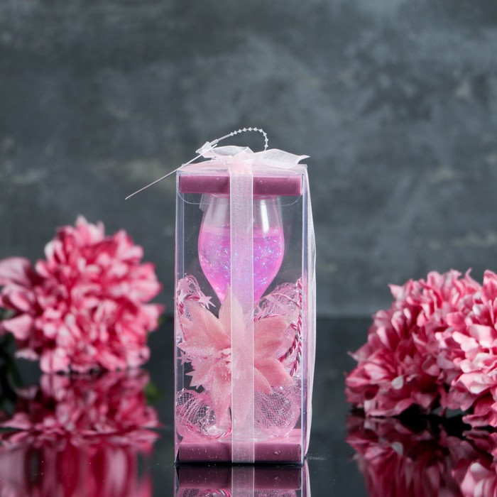 Свеча гелевая "Нежный цветок", цвет розовый