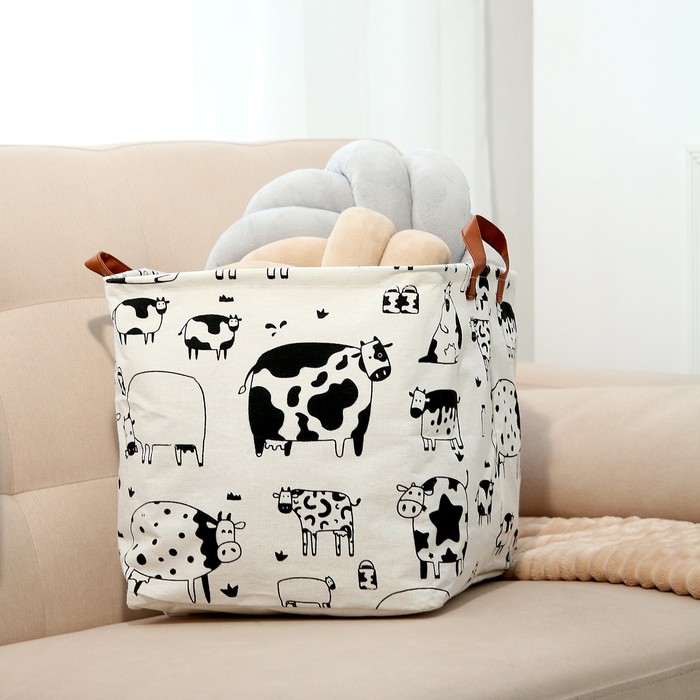

Корзинка для игрушек "Коровки"30х30х30 см