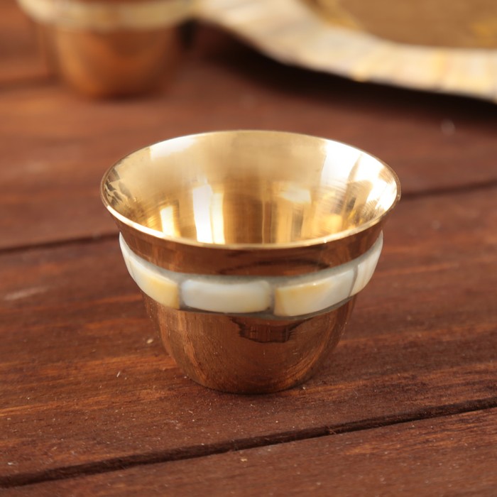 Набор посуды с перламутровыми вставками "Рахат Лукум": поднос, 6 чашек, чайник