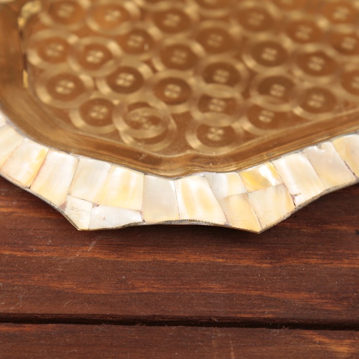 Набор посуды с перламутровыми вставками "Рахат Лукум": поднос, 6 чашек, чайник