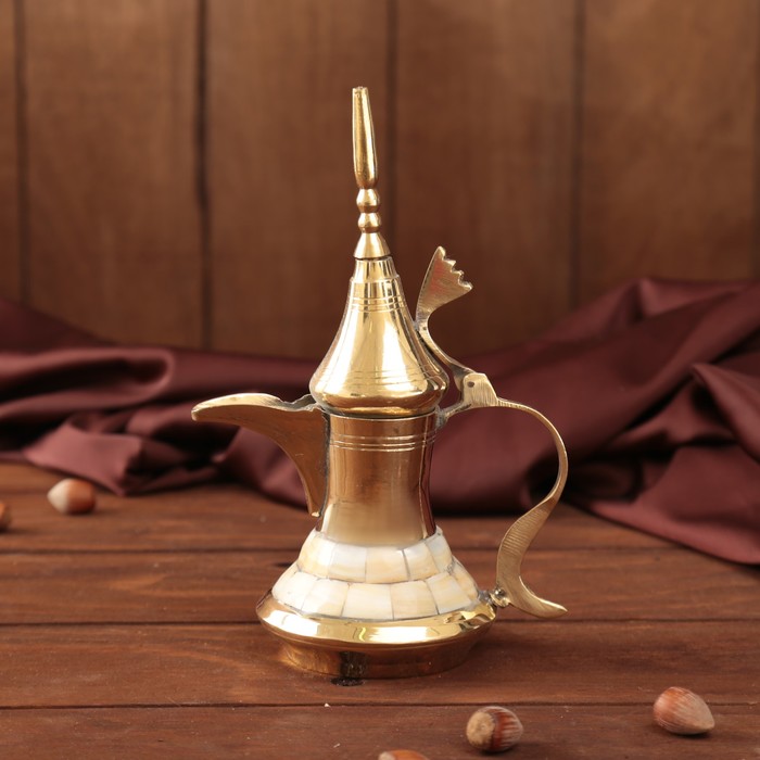 Набор посуды с перламутровыми вставками "Рахат Лукум": поднос, 6 чашек, чайник