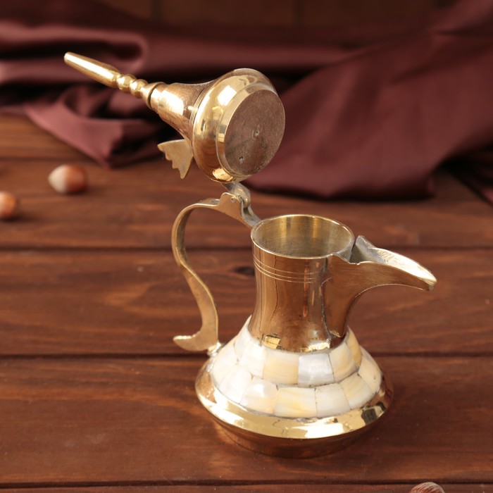 Набор посуды с перламутровыми вставками "Рахат Лукум": поднос, 6 чашек, чайник