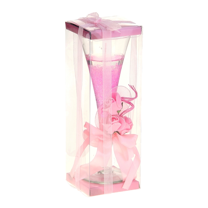 Свеча гелевая "Королевский цветок", цвет розовый