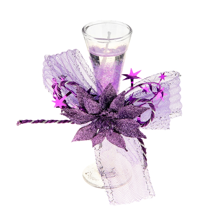 Свеча гелевая "Нежный цветок", цвет фиолетовый