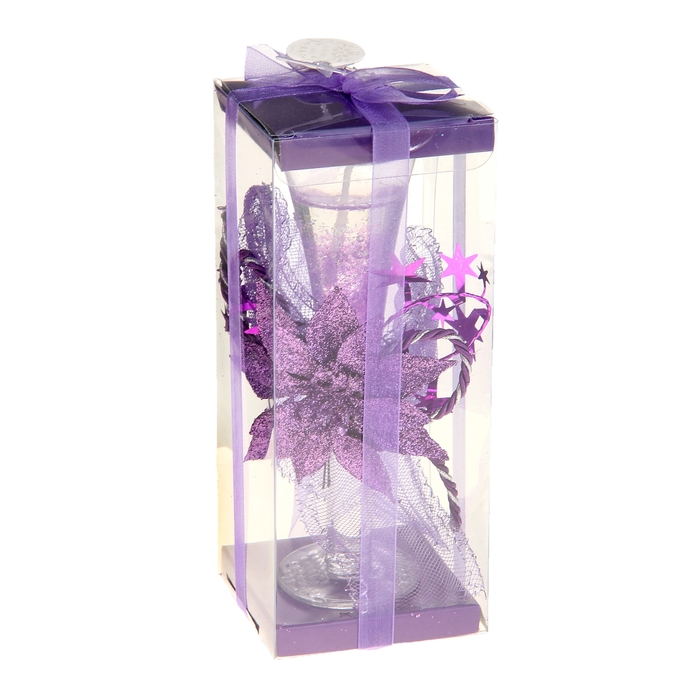 Свеча гелевая "Нежный цветок", цвет фиолетовый