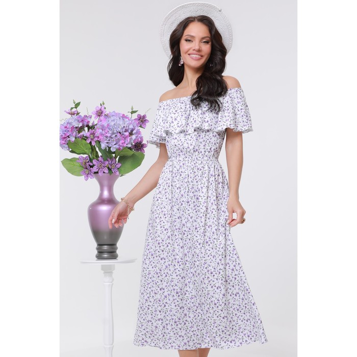 Платье женское «Цветочный грильяж», размер 52